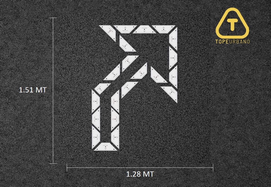 [KFLDC45DBLPLA] Kit Flecha Doble Curva 45 Derecha - T280 (BLANCO)